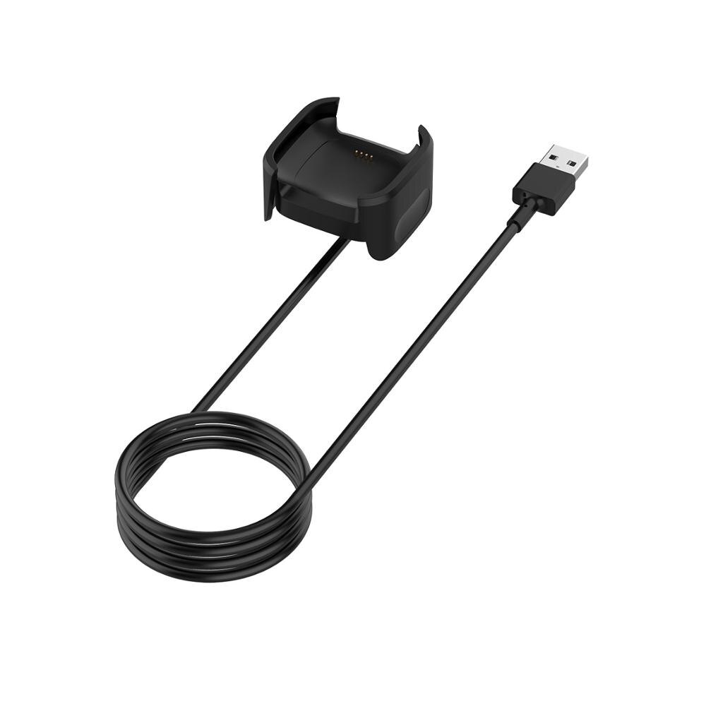 Vervangbare USB Lader Slimme Armband Usb-oplaadkabel voor fitbit versa 2 Horloge Polsbandje Dock Adapter zwart