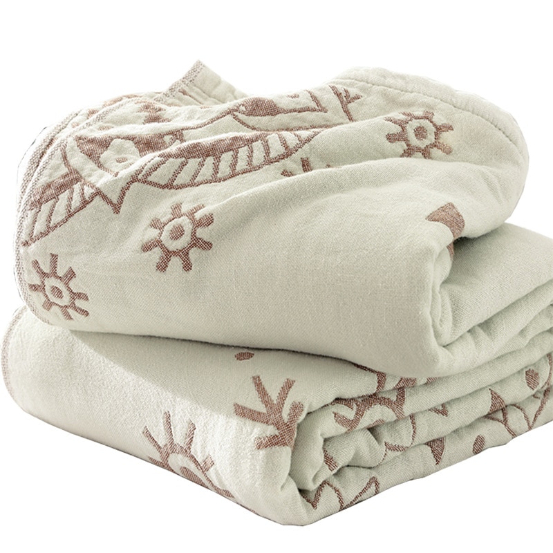 Bomullsmuslin sommerteppe sengesofa reise pustende elegant mandala stort mykt teppe para teppe