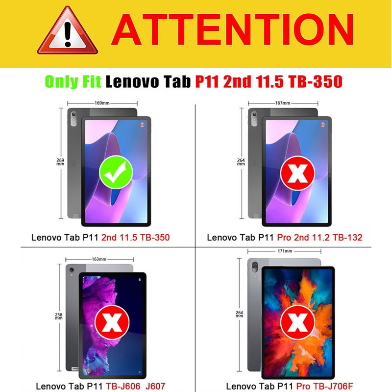 Para Lenovo Tab P11 2. a generación 11,5 funda para tableta 2022 TB350FU soporte plegable funda inteligente para Xiaoxin Pad Plus 2023 funda + película + bolígrafo