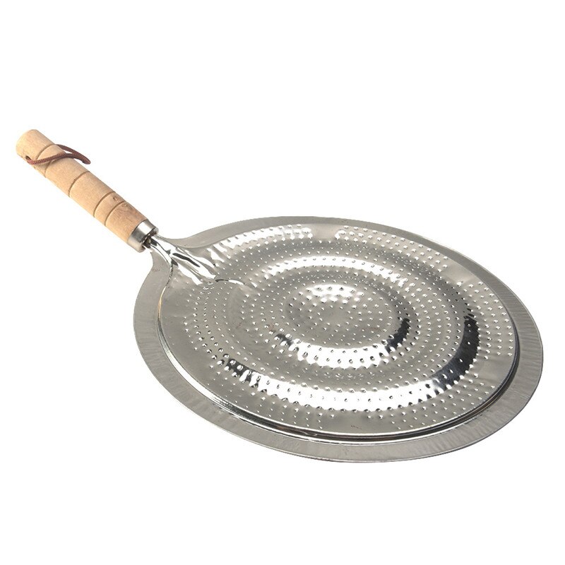 Fuente de alimentación para el hogar, anillo para cocinar utensilios de cocina, sartén, de 21cm difusor de calor para Gas/eléctrico/cocina de inducción, mango de madera de Metal