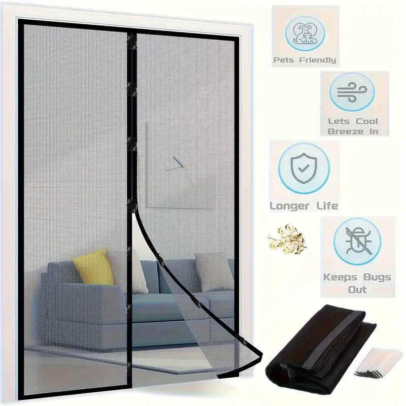 Flipperzero magnético porta janela mosquiteiro insectscreen ecoflow antibug cortinas casa jardim ao ar livre proteção porta cortina