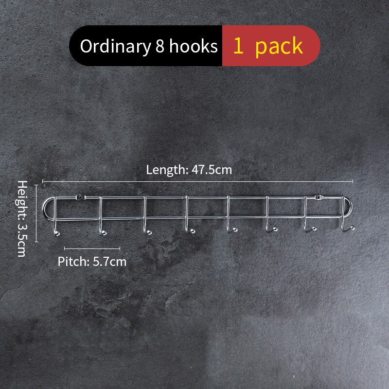 Over The Door 10 Hooks Home Bathroom Organizer Rack Clothes Coat Hat Towel Hanger Good Load-bearing Wrought Iron Material: 8 hooks Ordinary