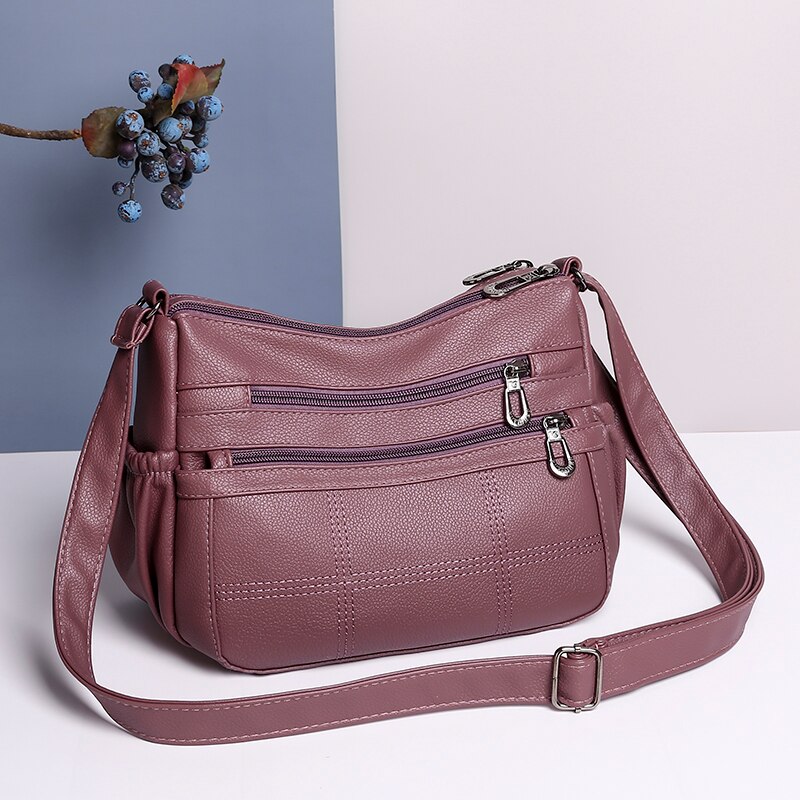 retro-taschen für damen, klassische Bote-Taschen, schultertaschen, schlichte damen-crossbody-handtaschen aus pu-leder: Lila
