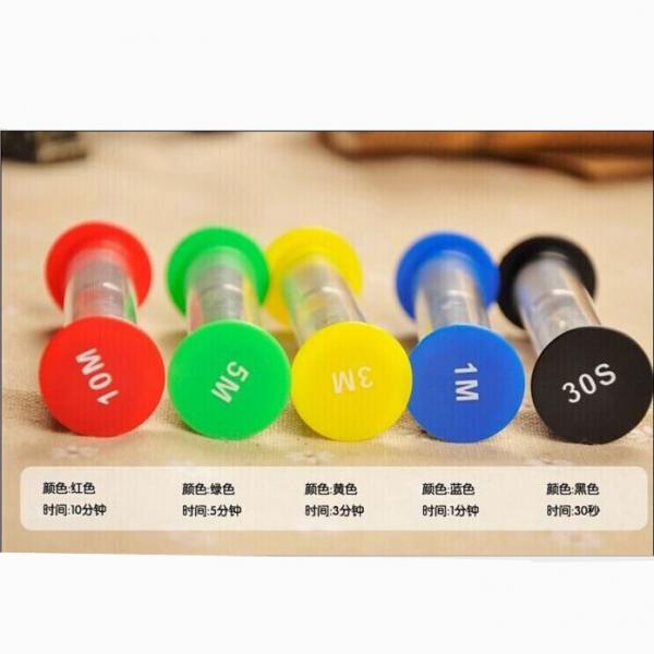 5 PCS 30 Seconds&amp;1+3+5+10 Minutes Plastic Sandglass Hourglass Timer Clock for Kitchen Bar Desk Accessory Home Decoration