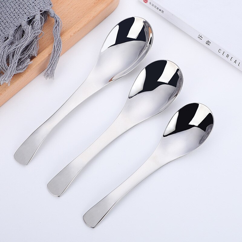 304 Stainless Steel Soup Spoon Deepen Thicken Large Capacity Small Spoon Dinnerware