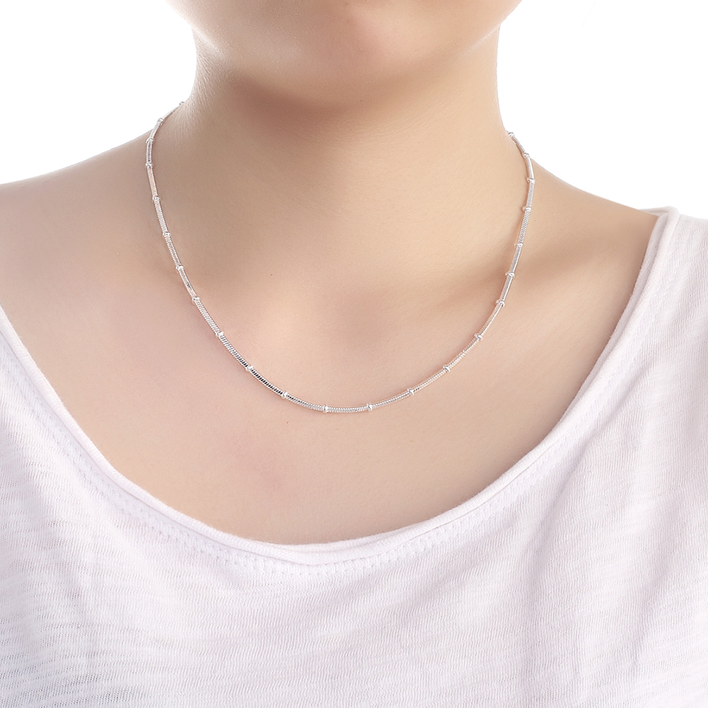 Collar de cadena de serpiente de Plata de Ley 925 de 45-60cm, joyería de estilo europeo, dijes bonitos populares para hombres y mujeres, de Navidad de