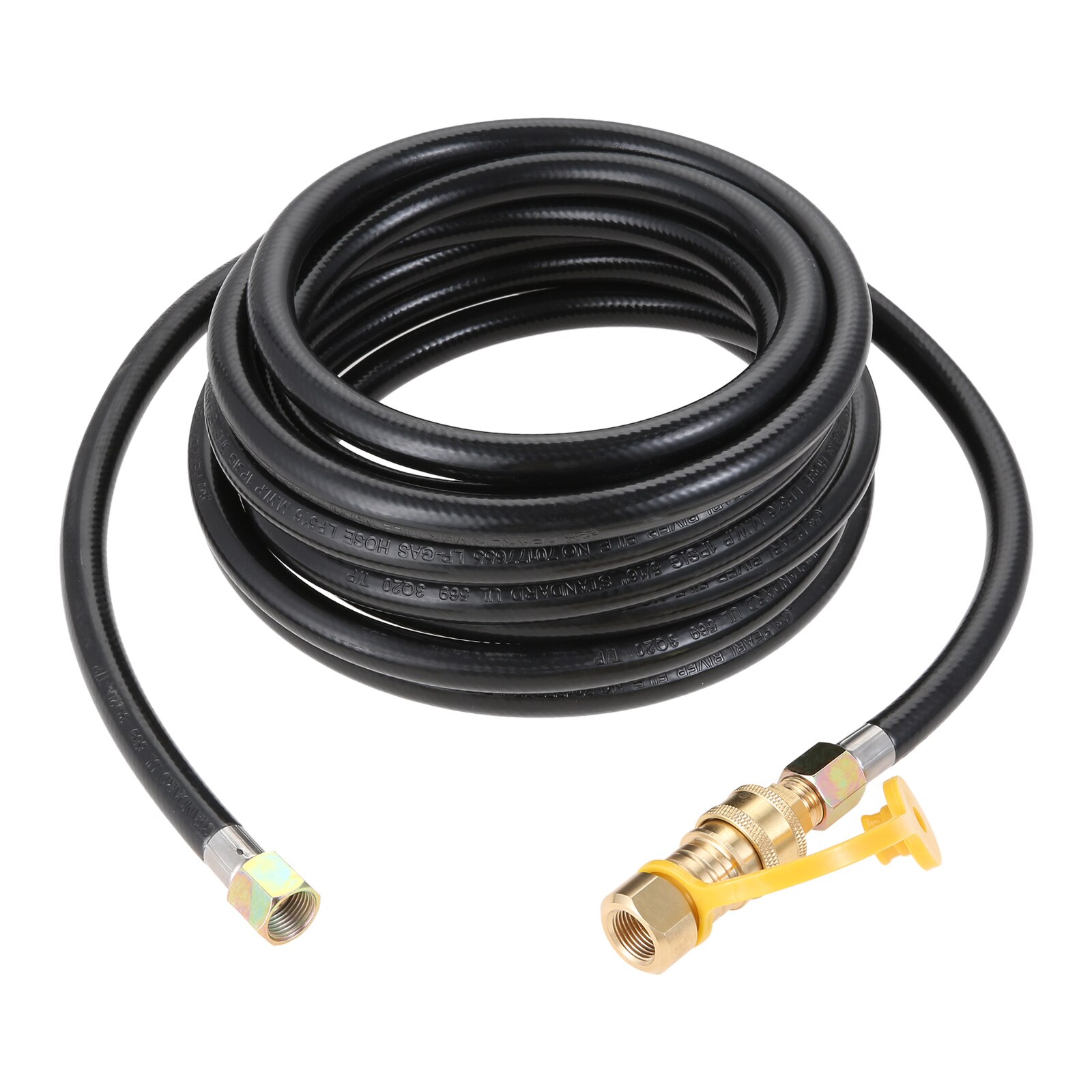 1set 20 feet Propane Quick-Connect Hose with 3/8 Inch Gas Quick Disconnect Plug Connect Valve fit for Low Pressure System