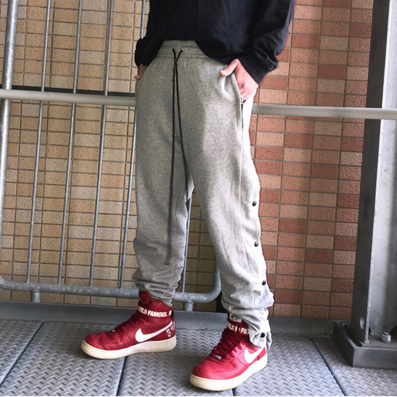 Pantalon de Jogging surdimensionné en coton pour homme, large, , sport, Jogging, gris, hiver, jambes amples, Baggy, Hip Hop: light grey / 2XL