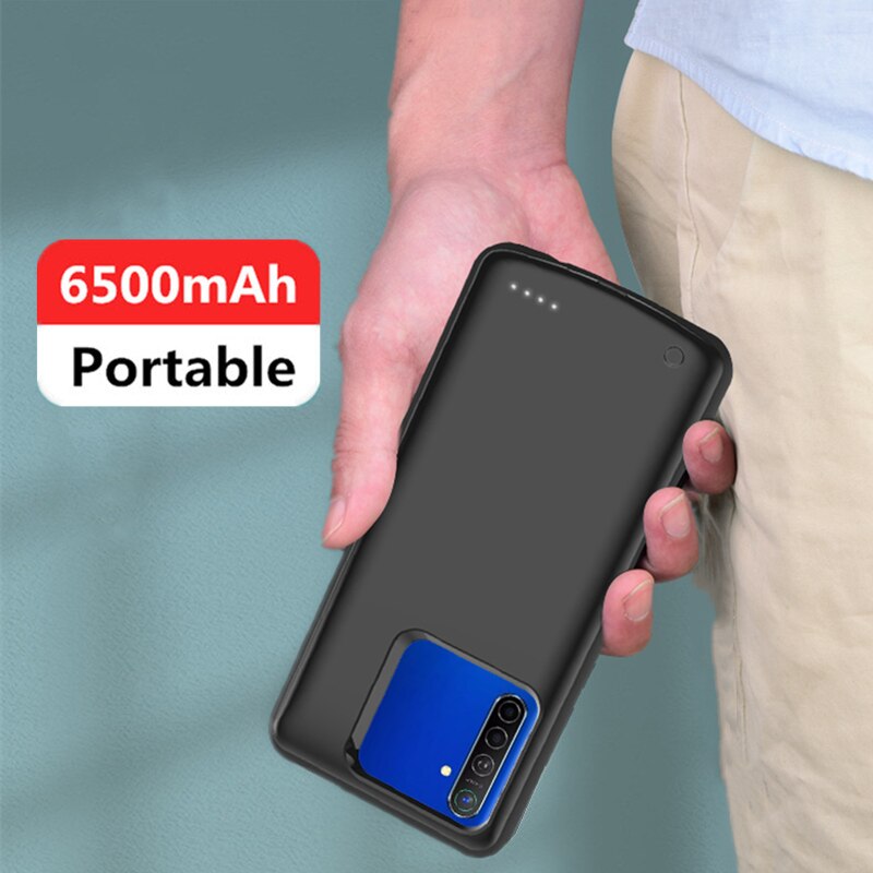 6500Mah Batterij Lader Case Voor Oppo Realme X2 Xt Batterij Case Externe Power Bank Smart Opladen Cover Voor Oppo realme 5 Pro