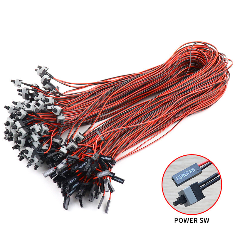 50/100/200/300Cm Knop Schakelaar Kabel Voor Pc Schakelaars Reset Computer Power Momentary Automatisch reset Drukknop Sw
