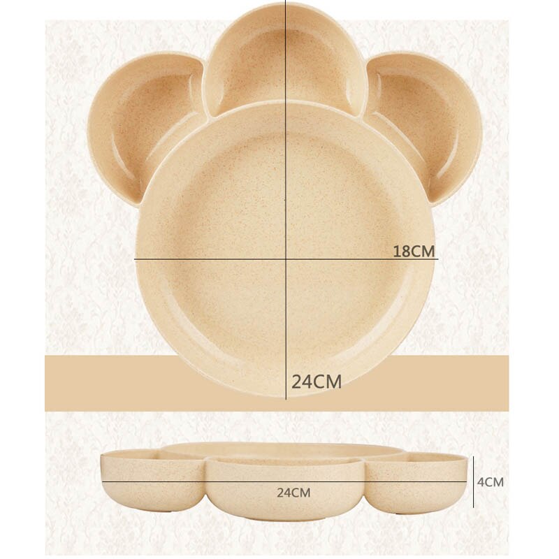 Bebê infantil comida tigela pratos de frutas bonito dos desenhos animados almoço bandeja crianças prato de mesa