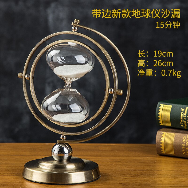 Retro timeglas 60 minutter tid timeglas timer stue kontor hjem dekoration personlighed globus timer sand ur