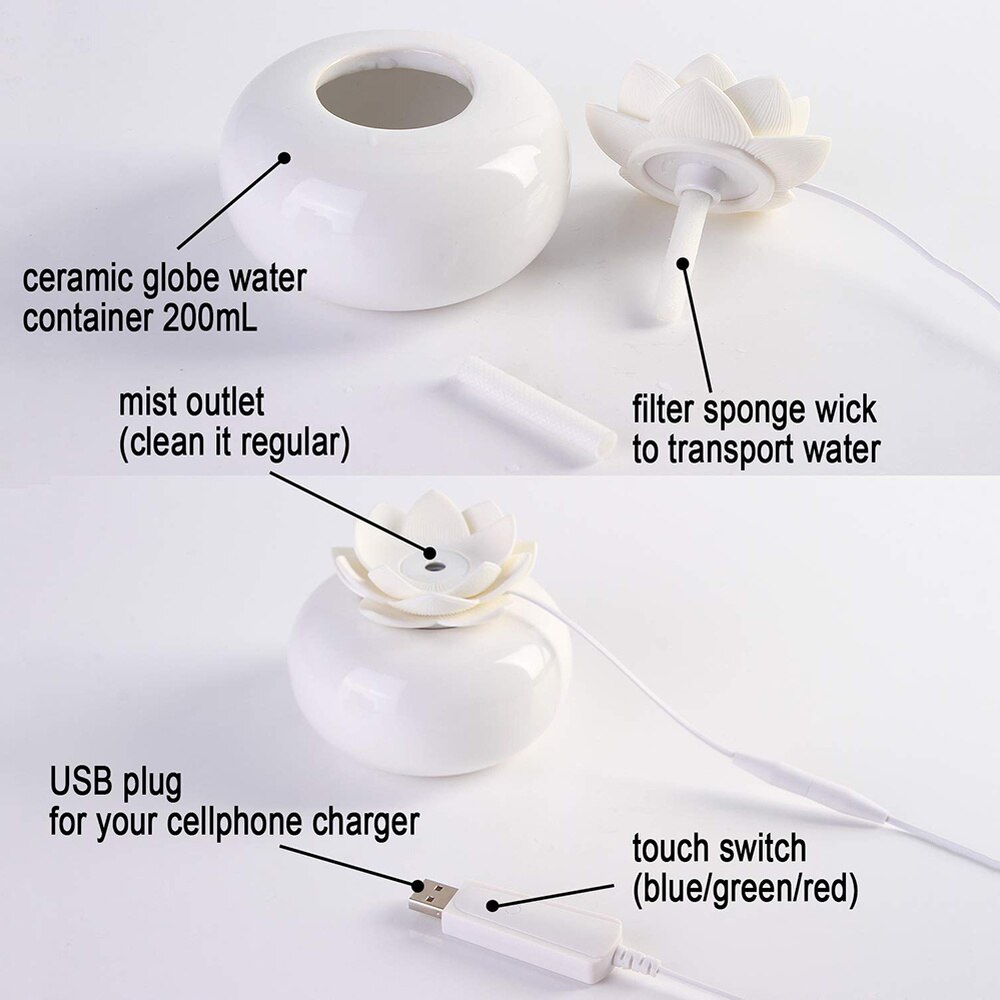 200ml Flower Essential Oil Diffuser Decorative Aro... Grandado