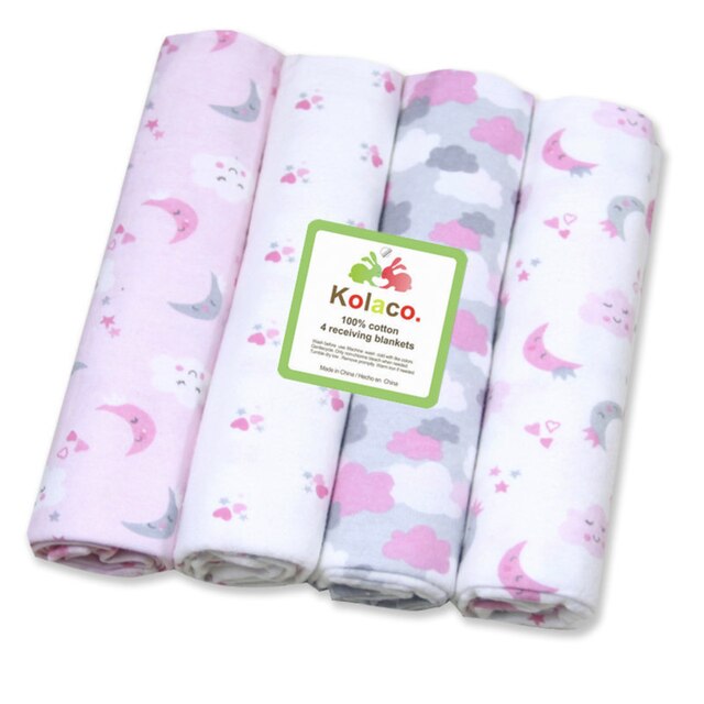 KidsTales couverture de Bébé, bébé recevant des couvertures langes pour bébé, draps en coton pour bébé 4 pièces/ensemble: 6