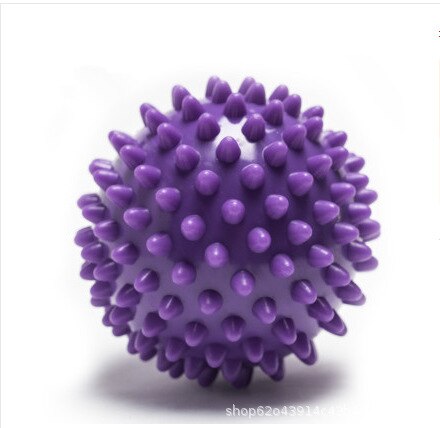 Bola de masaje Plantar Bola de masaje relajante músculo pelota para hacer ejercicio mano pie sensorial integración entrenamiento erizo Bola de masaje: Purple Color 7cm