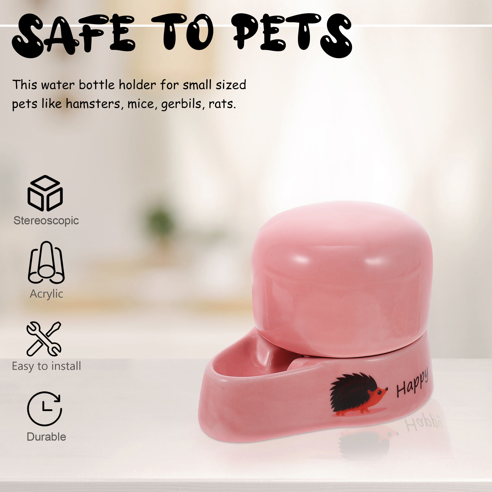 Pet Hedgehog Drinking Bowl Water Feeder Ceramic Pet Feeder Water Dispenser