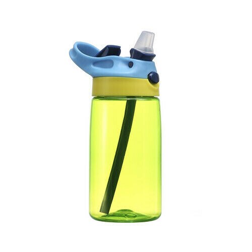 Baby børn børn skole fodring drikkevand halm flaske sippy sugekop: Grøn