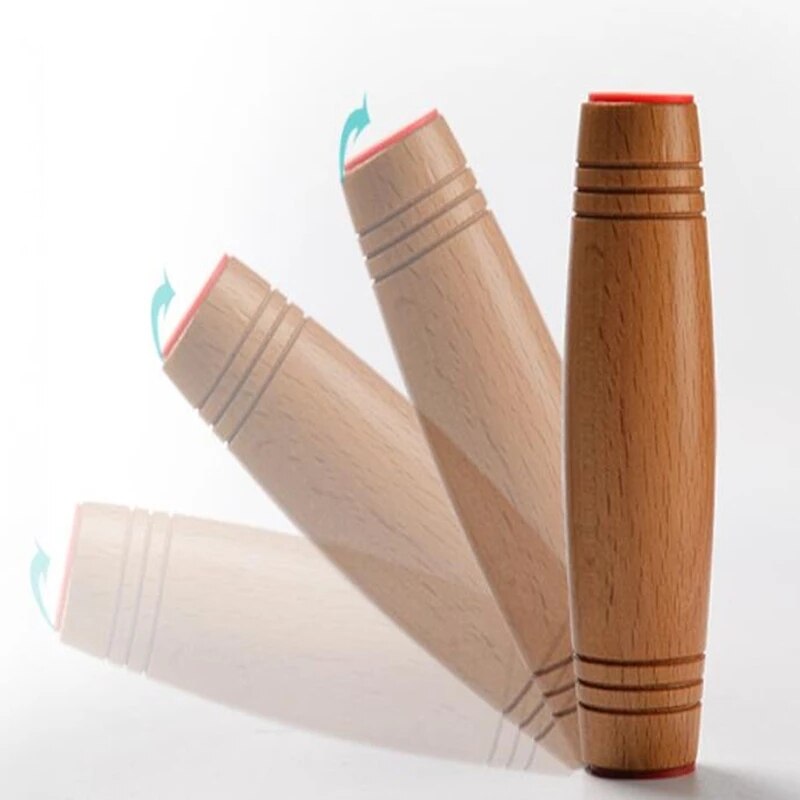 Fidget Stick Kururin Wood Fidget Stick Flip Antistress Antistress Desk Toy Antistress Desktop Roller Mokuru giocattolo per adulti