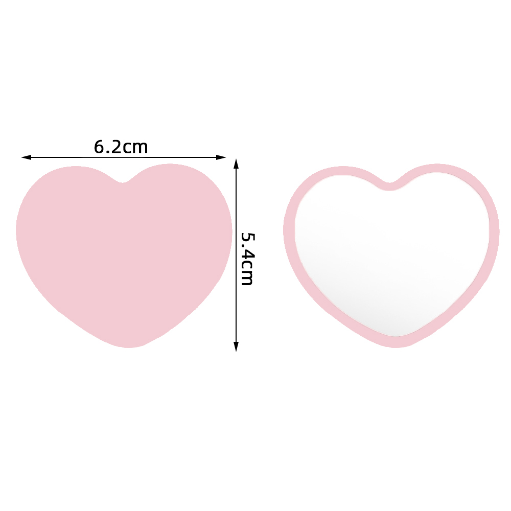1 pc små bärbara hjärtformade speglar anpassad logotyp souvenir bröllop brudtärna idéer peruk franssalong småföretag spegel: Brun