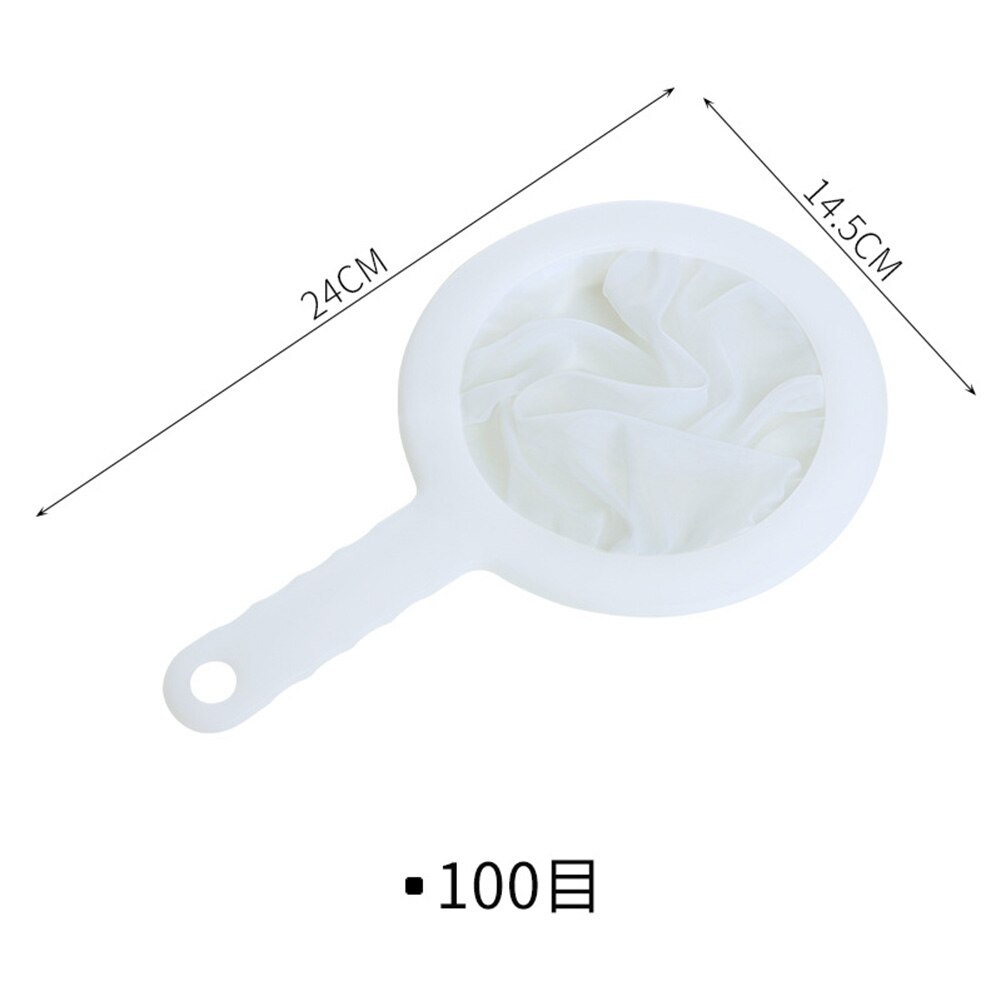 Passoire Super Fine en Nylon réutilisable, 100/200/400 mailles, avec poignée, pour le jus de miel, le thé, le lait de soja et le café: Strainer 100 mesh 