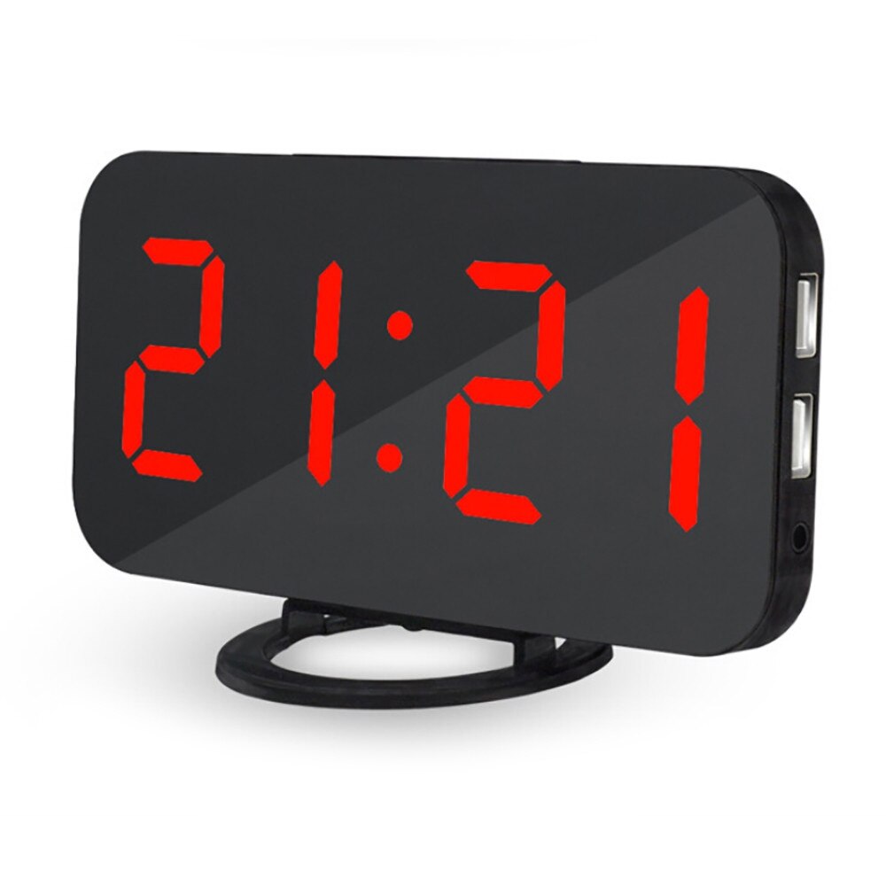 Sensor USB Modern Digital Clock LED Digital Alarm Table Clock Brightness Adjustable for Home Office Hotel Light