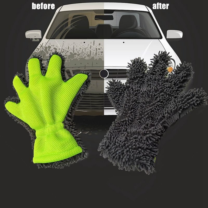 Detailer Voorkeur Eurow Microfiber Interieur & Exterieur Reiniging Handschoen Fijne langharige chenille vijf-vinger handschoenen