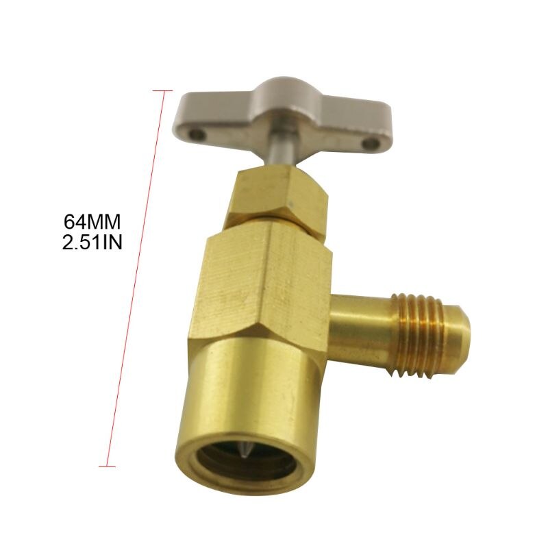 R134A Can Tap Valve Refrigerant Dispenser Tool with Tank Adapter for 1/4 and 1/2 inch AC Freon Charging Hose