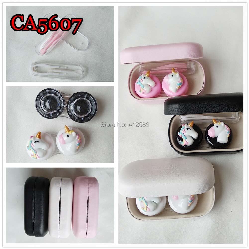 Étui de lentilles de Contact licorne, boîte de lentilles de Contact pour femmes et hommes, yeux, conteneur de lentilles de Contact, joli Kit de voyage, boîte CA5607