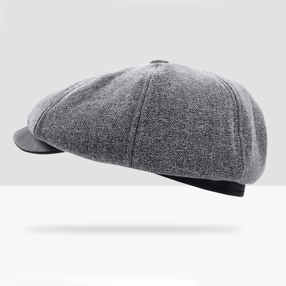 Men Beret Hat Driving Cabbie Peaky Thick Warm Flat Cap Vintage Newsboy Hat JL