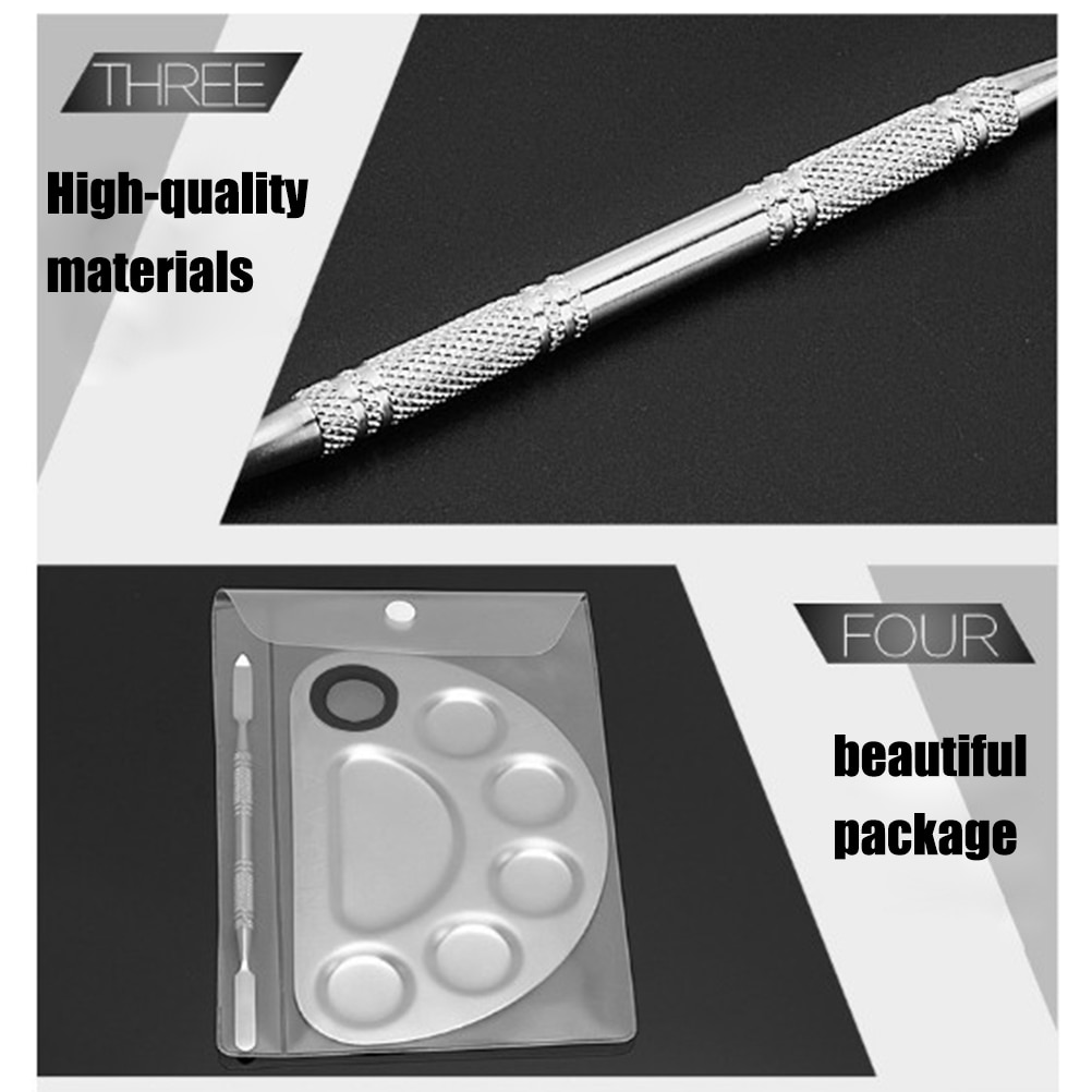 Artist Mixing Palette Stainless Steel 6 Holes Makeup Palette Nail Art