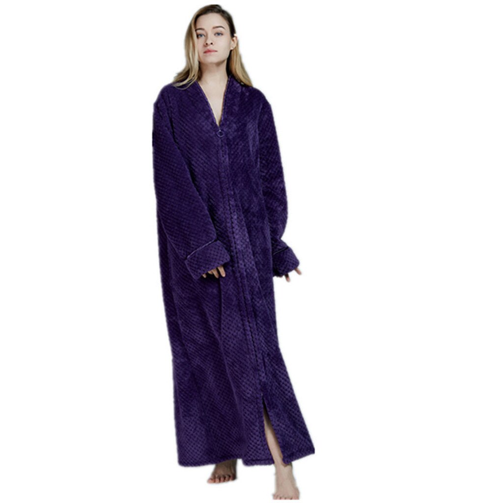 Dressing Gowns For Women,Fleece Ladies Soft Tie Front Dressing Gown Robe Sleepwear Bathrobe Long Marks and Spencer Robe F20: D / M