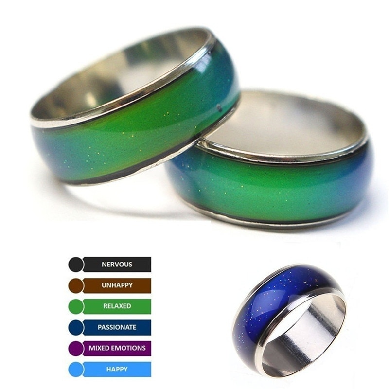 Changement de couleur anneaux bague en acier inoxydable humeur émotion sentiment température anneaux pour femmes hommes Couples anneaux ton Fine bijoux LXH