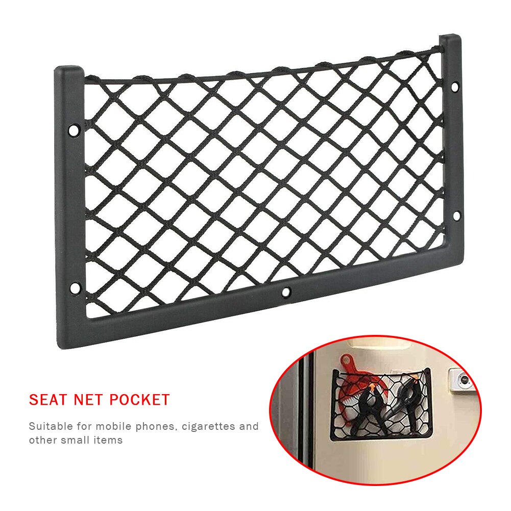 3pcs 38x16cm Car Bus Net Pocket Seat Back Organizer Mobile Phone Debris Storage Bag Universal Auto Accessories Stowing Tidying