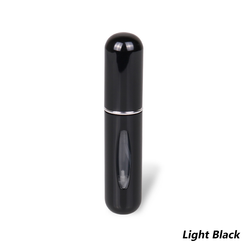 Wielokrotnego napełniania Mini Spray do perfum butelka aluminiowy rozpylacz przenośna kosmetyczka podróżna pojemnik perfumy butelka przechowywanie w domu: Light Black