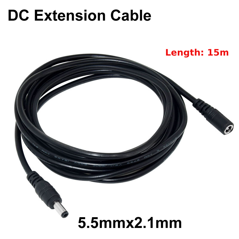 1/2/3/5M 12V 5521 Dc Stroomverlengkabel Snoer 5.5*2.1Mm Jack Mannelijke Naar Vrouwelijke Voedingskabel Voor Wifi Ahd Ip Beveiligings Cams Cctv Etc: Donkergrijs