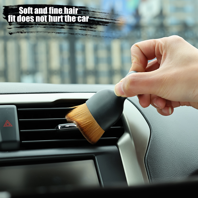 Brosse de nettoyage d'intérieur de voiture, Console centrale, sortie d'air, lavage doux avec couvercle de coque, dépoussiérage automatique des crevasses