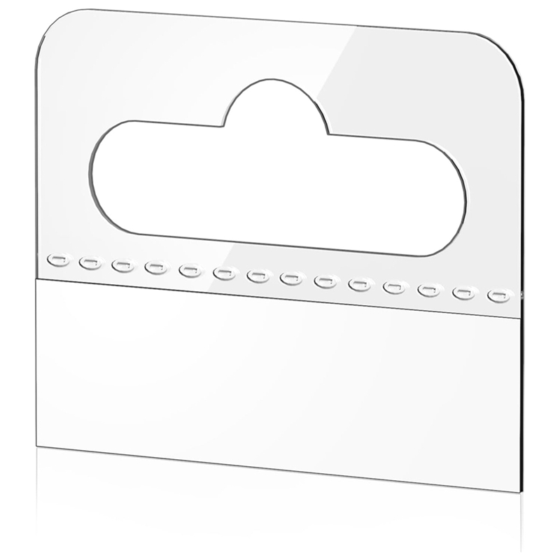 Clear Sticky Pendurado Tabs, Etiquetas de suspensão plásticas autoadesivas, Slot Hole, durável, fácil de usar, 4,5x3,5 cm, 200 pcs: Default Title