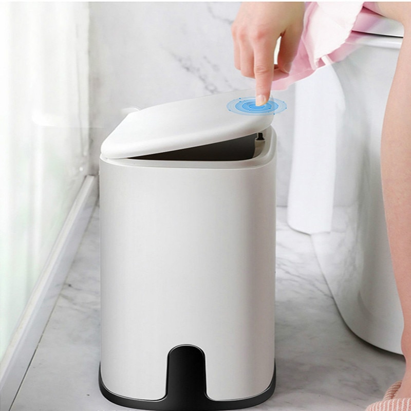 Multifunction 11L Plastic Narrow Type Trash Can Toilet Waste Bin Dustbin Trash bin Basket Garbage Bucket Bathroom Cleaning Tool