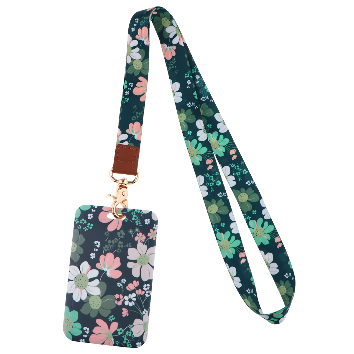 Lanières de cou à petites feuilles pour clés, carte d'identité, sangles de téléphone portable, porte-badge USB, corde suspendue pour téléphone à faire soi-même, lanière à fleurs: Violet foncé