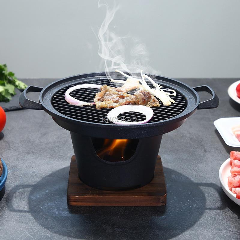 Mini Bbq Grill Alcohol Kachel Home Rookloze Barbecue Grill Bbq Plaat Draagbare Roosteren Vlees Gereedschap Voor Outdoor Home