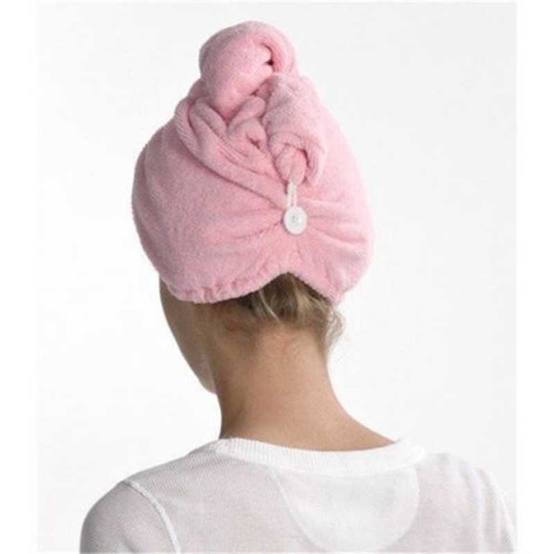 Toalla de microfibra de secado rápido turbante mágico envolvente para secado de cabello gorro de baño para mujer Toalla de baño para secar el cabello parada de secador de pelo