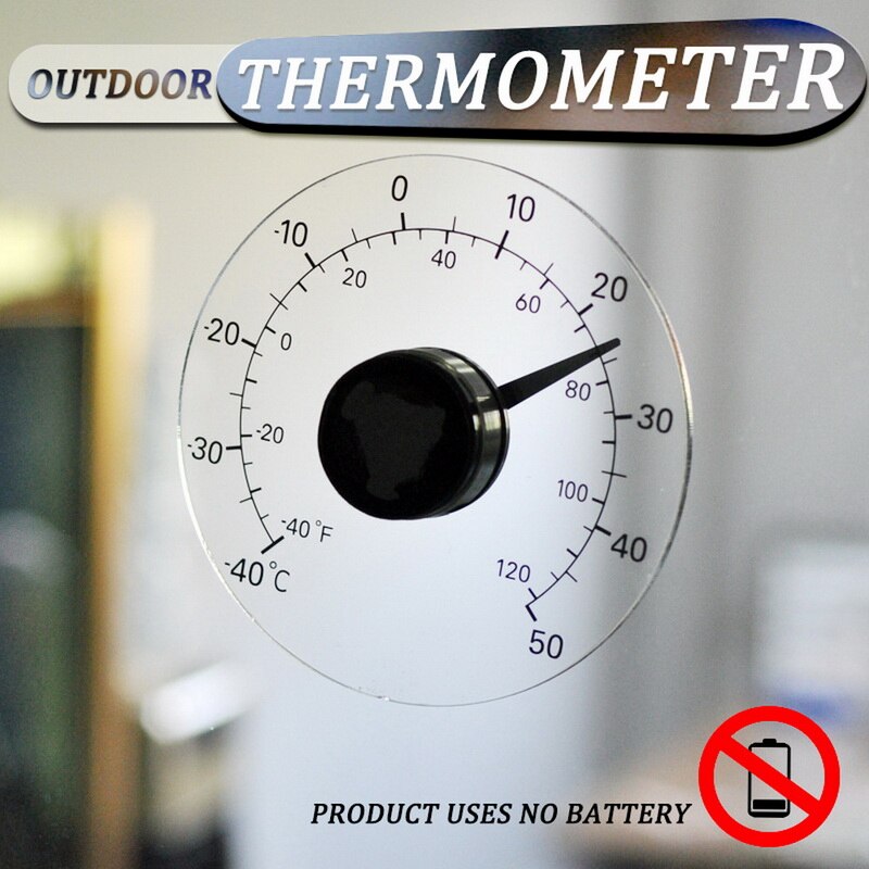 Transparent cirkulär utomhus fönster termometer temperatur väderstation verktyg