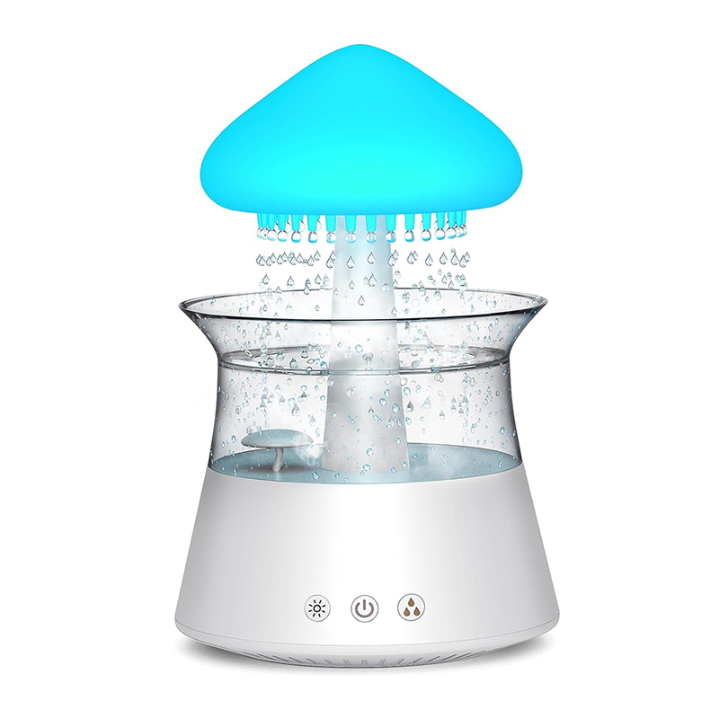 Humidificador de aire eléctrico de nube de lluvia, difusor de Aroma de 300ml, gotas de agua de lluvia Zen, humidificador de luz nocturna colorida para para el hogar