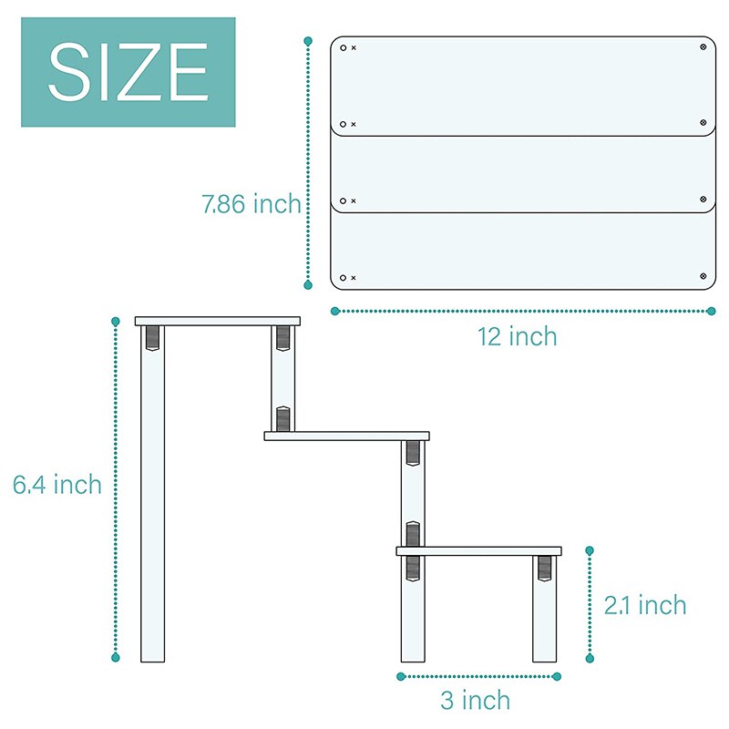 3- lags transparent akryl display stativ kagebakke display stativ til dekoration og opbevaring