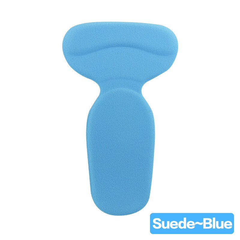 1 pair Gel Foot Care Orthopedic Insole Brand T-Shape Silicone Non Slip Cushion Foot Heel Protector Liner Shoe Insole Pads: Suede-Blue