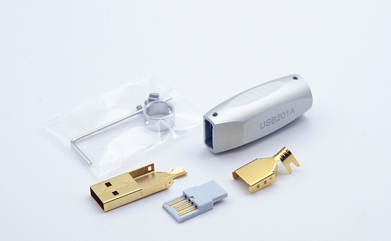 Cavo dati USB dorato Audio HiFi tipo A fai-da-te tipo B USB A USB B USB 2.0 connettore USB Jack coda presa connettore presa: Silver USB 2.0A / With Logo