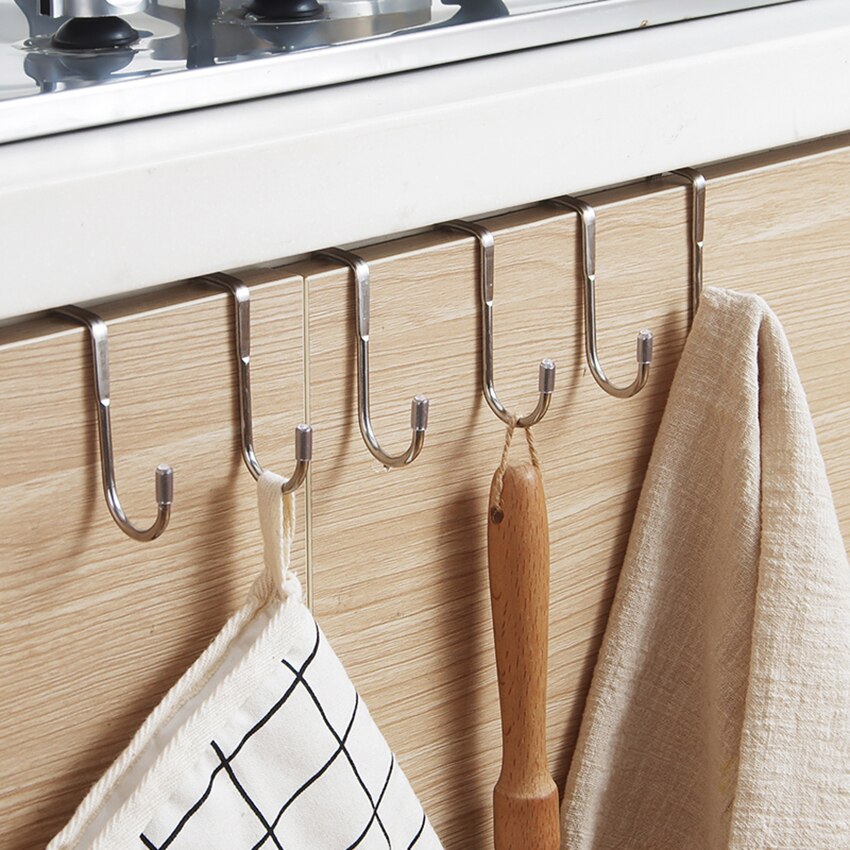 Rvs S Deur Haken Rack Pan Pot Houder Hanger S Vormige Haken Rack voor Keukengerei Gebruiksvoorwerpen Kleding Tassen Handdoeken planten