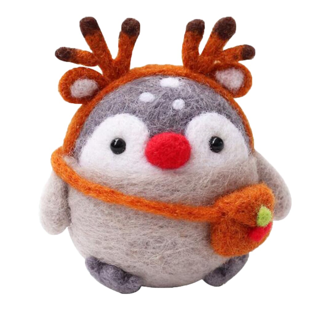 Craft Penguin Felting Kit Foam Mat 100% Wool Children's Day Festival: Style 6