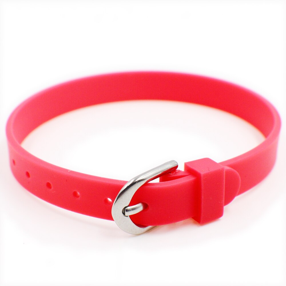 Hurtownie 10 sztuk 8mm silikonowa opaska na rękę 8mm * 210mm DIY akcesoria bransoletka Fit 8mm charms slajdów listów: red
