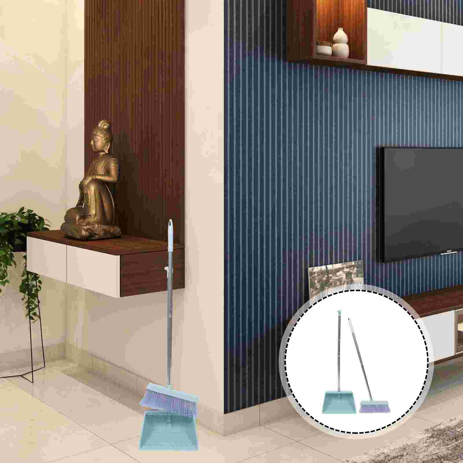 1 Set Broom Dustpan Kit Household Floor Cleaning Tool Home Cleaning Device (Blue)